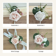 Load image into Gallery viewer, Blush Pink Wedding Bouquet: Foam Roses, Sage Green Foliage