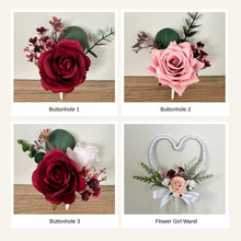 Load image into Gallery viewer, Wedding Day Brides Bouquet - Blush Pink - Dusty Pink - Burgundy Mix - Dark Green - Sage Bouquets - Wedding Flowers - Silk Flowers