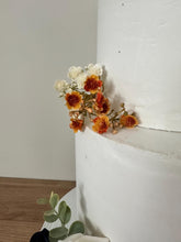 Load image into Gallery viewer, Burnt Orange & Navy Blue Cake Flowers: Wedding Cake Topper
