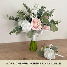 Load image into Gallery viewer, Blush Pink Wedding Bouquet: Foam Roses, Sage Green Foliage