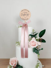 Load image into Gallery viewer, Blush Pink Floral Cake Topper: Custom Wedding Decoration