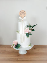 Load image into Gallery viewer, Blush Pink Floral Cake Topper: Custom Wedding Decoration