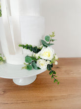 Load image into Gallery viewer, Personalized Wood Cake Topper: Custom Text, Bow & Floral Decoration
