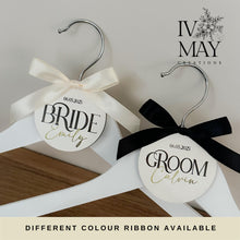 Load image into Gallery viewer, Personalized Wedding Hanger: Bridal Party Gift with Ribbon