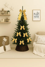 Load image into Gallery viewer, Luxury Handmade Velvet Christmas Tree Bow Topper: Mustard Yellow, Gold Clip-On Bows