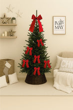 Load image into Gallery viewer, Luxury Handmade Velvet Christmas Tree Bow Topper: Red Holiday Decor
