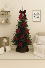 Load image into Gallery viewer, Luxury Handmade Velvet Christmas Tree Bow Topper: Burgundy Red Clip-On Bows
