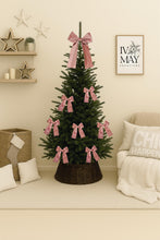 Load image into Gallery viewer, Luxury Handmade Velvet Christmas Tree Bow Topper: Rose Gold Pink Clip-On - Light Dusty Pink - Rose Pink