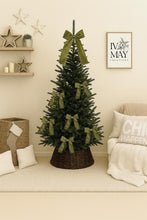 Load image into Gallery viewer, Luxury Handmade Velvet Christmas Tree Bow Topper: Olive Green Clip-On Decor