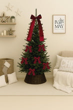 Load image into Gallery viewer, Luxury Handmade Velvet Christmas Tree Bow Topper: Burgundy Red Clip-On Bows