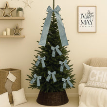 Load image into Gallery viewer, Luxury Handmade Velvet Christmas Tree Bow Topper: Mint Green, Sage Green