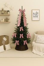 Load image into Gallery viewer, Luxury Handmade Velvet Christmas Tree Bow Topper: Rose Gold Pink Clip-On - Light Dusty Pink - Rose Pink