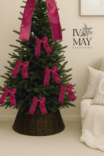 Load image into Gallery viewer, Luxury Handmade Velvet Christmas Tree Bow Topper - Hot Pink Clip-On Decor