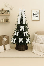 Load image into Gallery viewer, Luxury Handmade Velvet Christmas Tree Bow Topper: Clip-on Bows, Diamanté Center - Cream - White