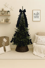 Load image into Gallery viewer, Luxury Handmade Velvet Christmas Tree Bow Clip - Black Sparkle Decor