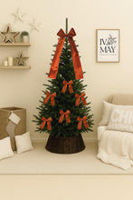 Load image into Gallery viewer, Luxury Handmade Velvet Christmas Tree Bow Topper: Burnt Orange Copper Clip-On