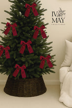 Load image into Gallery viewer, Luxury Handmade Velvet Christmas Tree Bow Topper: Burgundy Red Clip-On Bows
