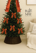 Load image into Gallery viewer, Luxury Handmade Velvet Christmas Tree Bow Topper: Burnt Orange Copper Clip-On