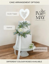 Load image into Gallery viewer, Personalized Wedding Cake Topper - Cream Silk Rose Garland