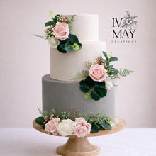 Load image into Gallery viewer, Blush Pink Cake Flowers: Foam Rose Wedding Cake Topper
