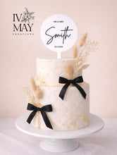 Load image into Gallery viewer, Dried Foliage Cake Side Sprays & Personalised Acrylic Cake Topper