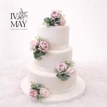 Load image into Gallery viewer, Blush Pink Foam Rose Cake Flowers: Wedding Cake Topper