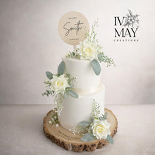 Load image into Gallery viewer, Ivory Silk Rose Wedding Bouquet: Sage Green Eucalyptus Gypsophila, Silk Roses