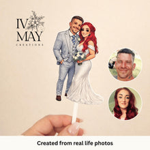 Load image into Gallery viewer, Custom Cartoon Wedding Cake Topper | Photo to Couple Acrylic Keepsake