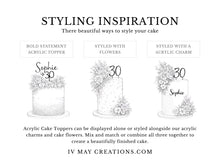 Load image into Gallery viewer, Brushed Gold Acrylic Cake Charm: acrylic initials - Wedding Cake Acrylic Topper