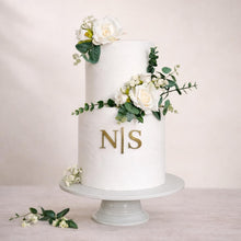 Load image into Gallery viewer, Brushed Gold Acrylic Cake Charm: acrylic initials - Wedding Cake Acrylic Topper