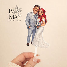 Load image into Gallery viewer, Custom Cartoon Wedding Cake Topper | Photo to Couple Acrylic Keepsake
