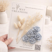 Load image into Gallery viewer, Sage Green - Dried Rose Cake Decorations |Personalised Acrylic Name Cake Topper | Custom Age Heart Topper | Elegant Birthday Cake Decor