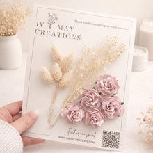 Load image into Gallery viewer, Sage Green - Dried Rose Cake Decorations |Personalised Acrylic Name Cake Topper | Custom Age Heart Topper | Elegant Birthday Cake Decor