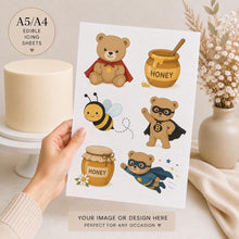 Load image into Gallery viewer, Custom Edible Cake Image | Any Photo, Logo or Clipart | A5 & A4 Icing Sheet | Personalised Cake Topper Print
