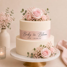 Load image into Gallery viewer, Luxury Personalised Cake Ribbon | Custom Satin Ribbon for Cakes | Wedding, Birthday, Baby Shower, Christening & Anniversary Cake Decoration