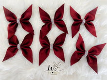 Load image into Gallery viewer, Burgundy Red Velvet Christmas tree Bows - Christmas tree butterflies Bows - Wine Red