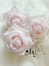 Load image into Gallery viewer, SET of 3 10cm Christmas Tree Clip On Foam Roses Light Blush Pink