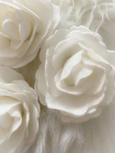 Load image into Gallery viewer, SET OF 3 Christmas Tree Decoration - White Glitter Clip on Roses
