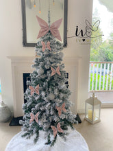 Load image into Gallery viewer, Blush Pink Velvet Christmas tree Bows - Christmas tree butterflies Bows - Blush Pink