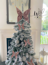Load image into Gallery viewer, SET OF 6 Velvet Christmas tree Bows - Christmas tree butterflies Bows - Dusty Pink
