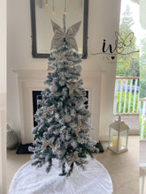 Load image into Gallery viewer, SET OF 6 Silver Velvet Christmas tree Bows - Christmas tree butterflies Bows