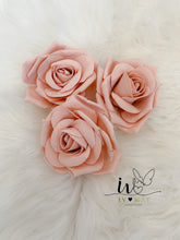 Load image into Gallery viewer, SET of 3 10cm Christmas Tree Clip On Foam Roses Nude Blush Pink 10cm