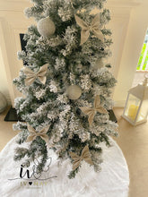 Load image into Gallery viewer, SET OF 6 Silver Velvet Christmas tree Bows - Christmas tree butterflies Bows