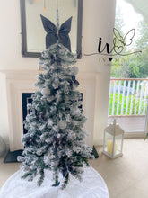 Load image into Gallery viewer, GREY Velvet Christmas tree Bows - Christmas tree butterflies Bows - Slate Grey