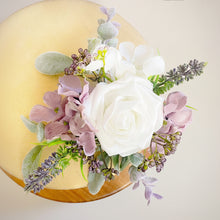 Load image into Gallery viewer, Birthday christening wedding Cake flowers. Cake topper. Cake topper, dusty purple lilac mauve - bouquet - button holes - laverder