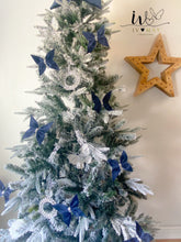 Load image into Gallery viewer, SET OF 6 - Christmas Tree Velvet Bows - Clip on - Christmas tree butterflies Bows - Navy blue
