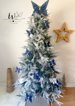 Load image into Gallery viewer, SET OF 6 - Christmas Tree Velvet Bows - Clip on - Christmas tree butterflies Bows - Navy blue