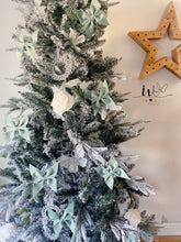 Load image into Gallery viewer, SET OF 6 - Christmas Tree Velvet Bows - Clip on - Christmas tree butterflies Bows - Pastel green - pale duck egg
