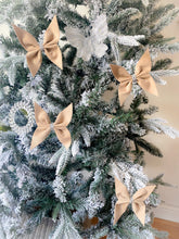 Load image into Gallery viewer, SET OF 6 - Christmas Tree Velvet Bows - Clip on - Christmas tree butterflies Bows - Beige