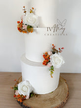 Load image into Gallery viewer, Cake Flowers - Wedding Cake Flowers - Cake Topper - Blush Pink - burnt orange - white - Christening / Birthday cake decoration